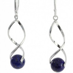 boucles d'oreilles argent lapis lazuli E-38-02