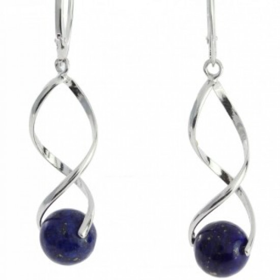 Sterling Silver Lapis Lazuli Earrings E-38-02