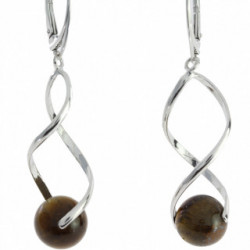 boucles d'oreilles argent oeil de tigre E-38-02