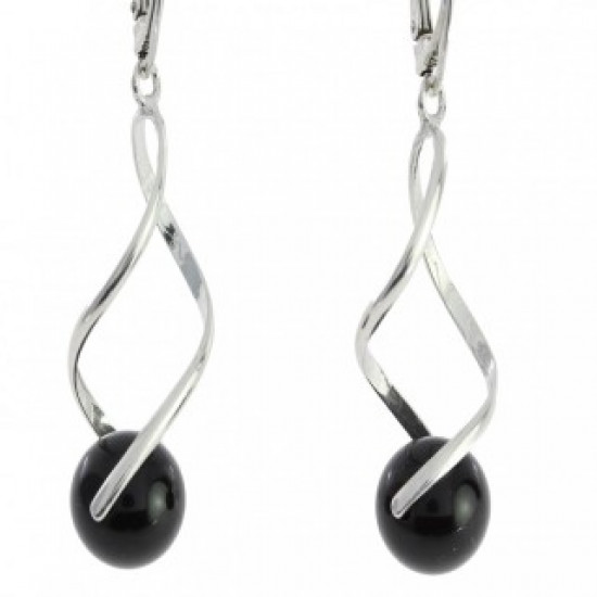 Sterling Silver Black Onyx Earrings E-38-02