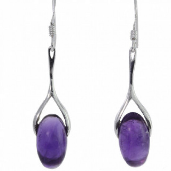 Sterling Silver Amethyst Earrings E-38-03