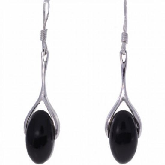 Sterling Silver Black Onyx Earrings E-38-03