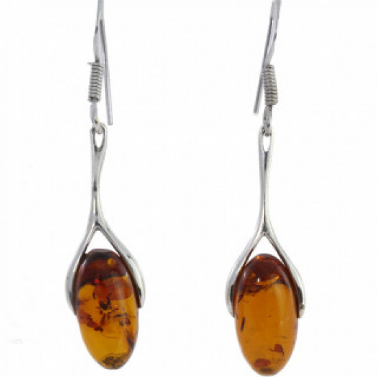 Sterling Silver Amber Earrings E-38-03 Sterling Silver Amber Earrings E-38-03