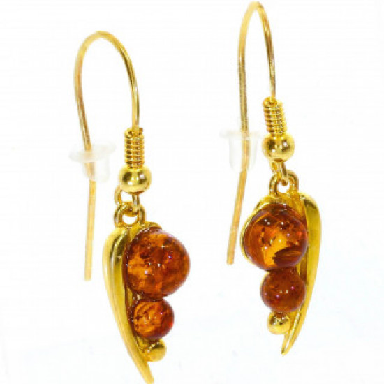 Vermeil Amber Earrings E-38-04