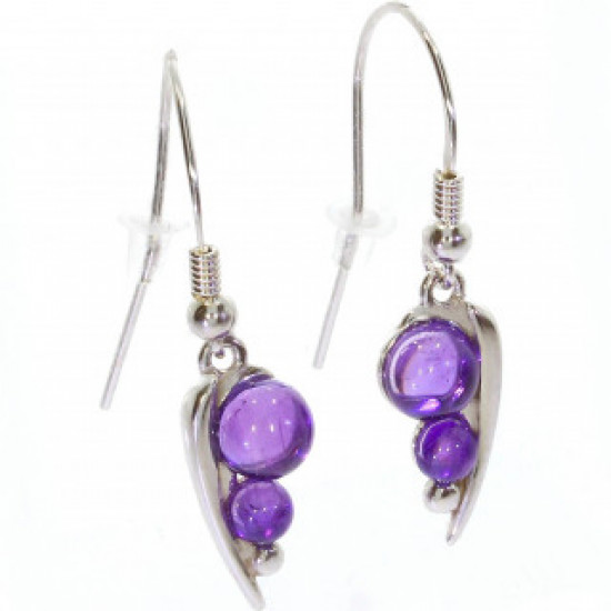 Sterling Silver Amethyst Earrings E-38-04