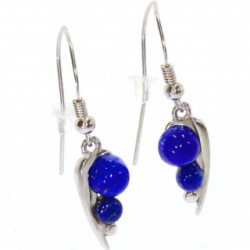 boucles d'oreilles argent lapis lazuli E-38-04
