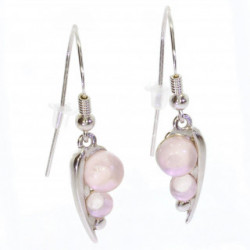 Sterling Silver Rose Quartz Earrings E-38-04