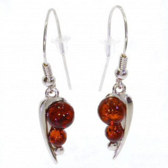 Sterling Silver Amber Earrings E-38-04 Sterling Silver Amber Earrings E-38-04