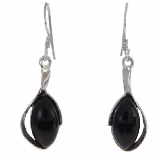 Sterling Silver Black Onyx Earrings E-38-05