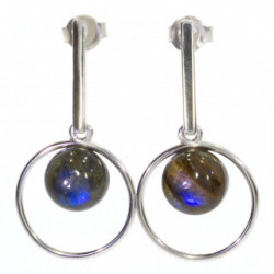 Sterling Silver Labradorite Earrings E-38-11