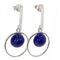 boucles d'oreilles argent lapis lazuli E-38-11