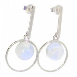 Sterling Silver Moonstone Earrings E-38-11