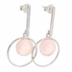 Sterling Silver Rose Quartz Earrings E-38-11