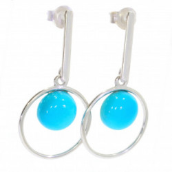 Sterling Silver Turquoise Earrings E-38-11