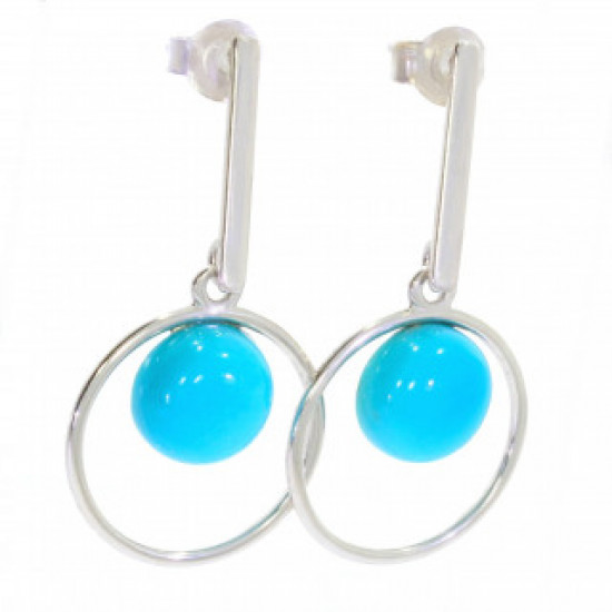 Sterling Silver Turquoise Earrings E-38-11