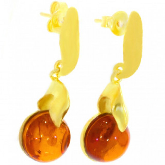 Vermeil Amber Earrings E-42-06