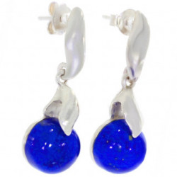 boucles d'oreilles argent lapis lazuli E-42-06