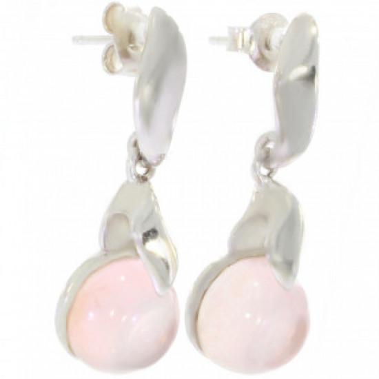 Sterling Silver Rose Quartz Earrings E-42-06