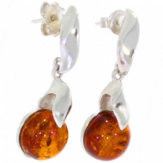 Sterling Silver Amber Earrings E-42-06 Sterling Silver Amber Earrings E-42-06