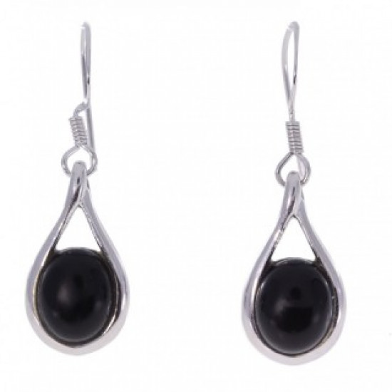 Sterling Silver Black Onyx Earrings E-46-01