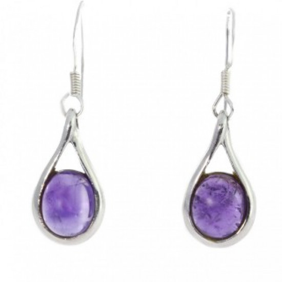 Sterling Silver Amethyst Earrings E-46-01 Sterling Silver Amethyst Earrings E-46-01