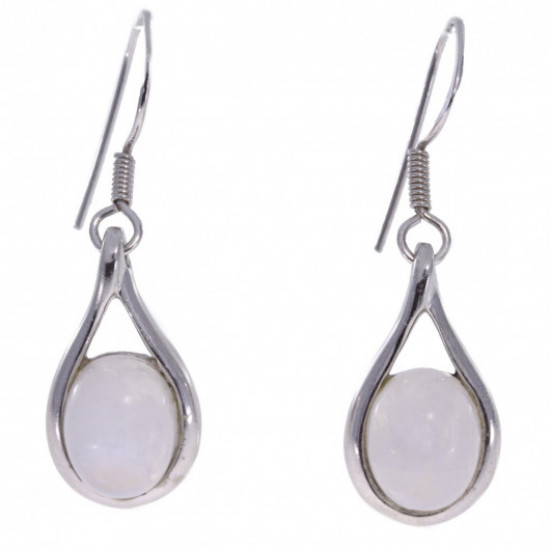 Sterling Silver Moonstone Earrings E-46-01 Sterling Silver Moonstone Earrings E-46-01