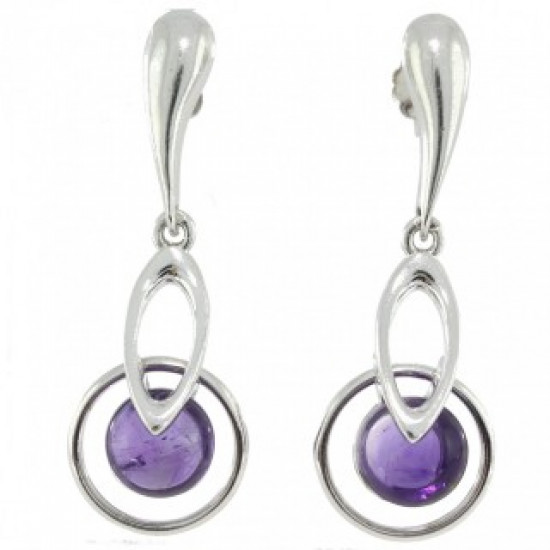 Sterling Silver Amethyst Earrings E-46-04