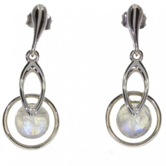 Sterling Silver Moonstone Earrings E-46-04