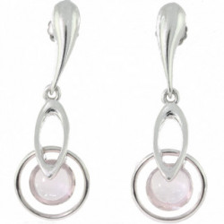 Sterling Silver Rose Quartz Earrings E-46-04