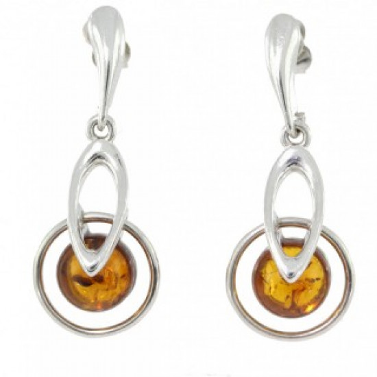 Sterling Silver Amber Earrings E-46-04 Sterling Silver Amber Earrings E-46-04