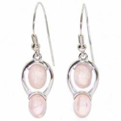 Sterling Silver Rose Quartz Earrings E-46-05