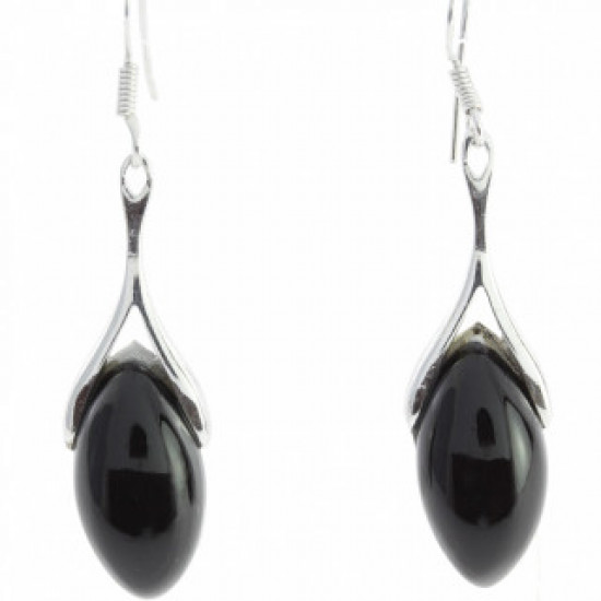 Sterling Silver Black Onyx Earrings E-46-06
