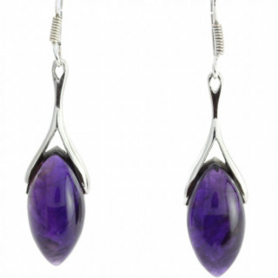 Sterling Silver Amethyst Earrings E-46-06 Sterling Silver Amethyst Earrings E-46-06
