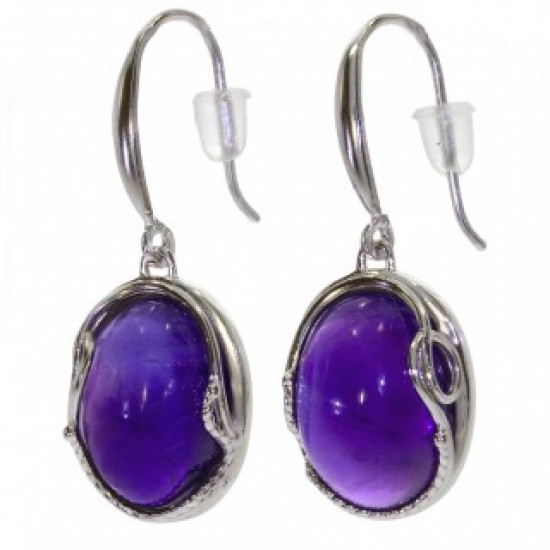 Sterling Silver Amethyst Earrings E-46-08 Sterling Silver Amethyst Earrings E-46-08