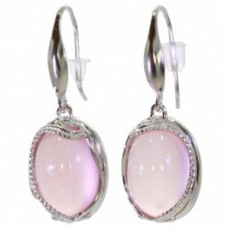 Sterling Silver Rose Quartz Earrings E-46-09