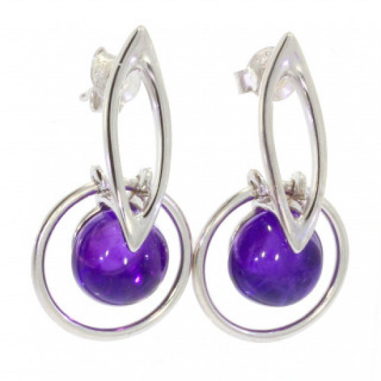 Sterling Silver Amethyst Earrings E-46-10