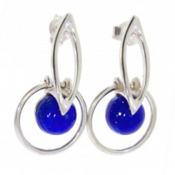 boucles d'oreilles argent lapis lazuli E-46-10