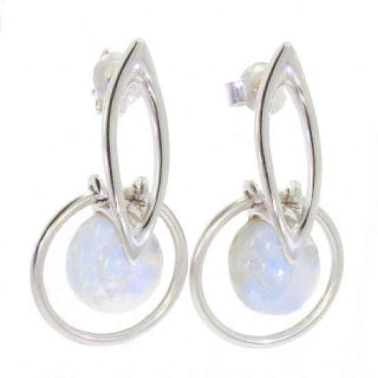 Sterling Silver Moonstone Earrings E-46-10