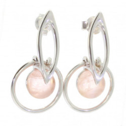 Sterling Silver Rose Quartz Earrings E-46-10