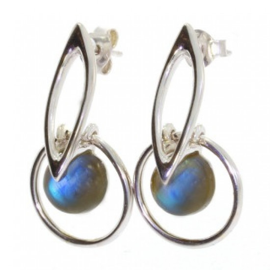 Sterling Silver Labradorite Earrings E-46-10
