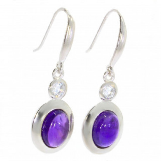 Sterling Silver Amethyst Earrings E-46-11