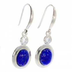 boucles d'oreilles argent lapis lazuli E-46-11