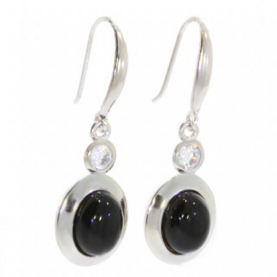 Sterling Silver Black Onyx Earrings E-46-11