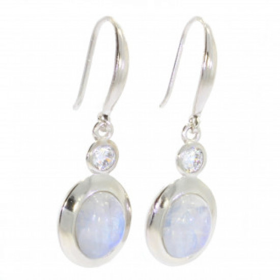 Sterling Silver Moonstone Earrings E-46-11