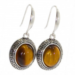 boucles d'oreilles argent oeil de tigre E-46-12