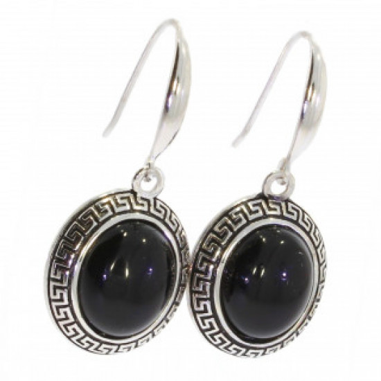 Sterling Silver Black Onyx Earrings E-46-12