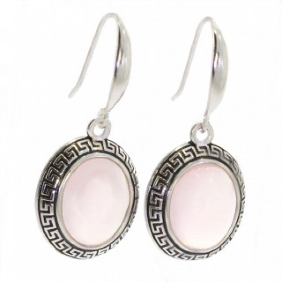 Sterling Silver Rose Quartz Earrings E-46-12