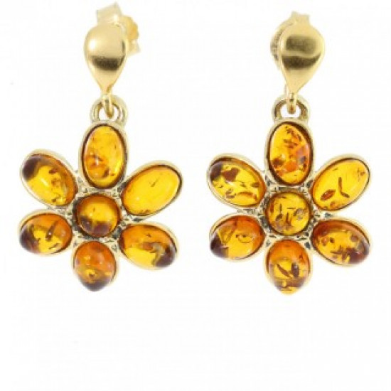 Vermeil Amber Earrings E-50-01