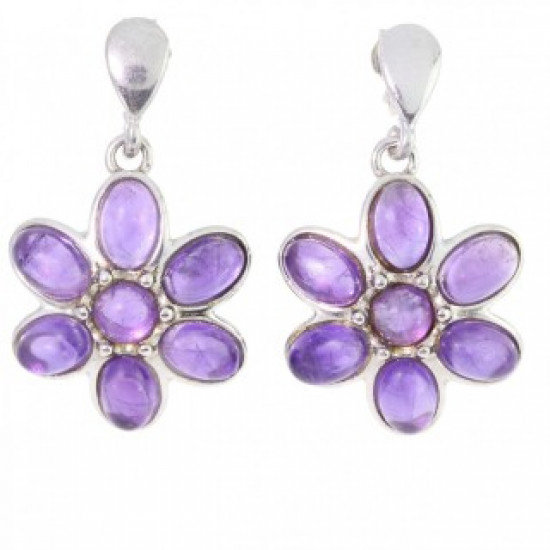 Sterling Silver Amethyst Earrings E-50-01