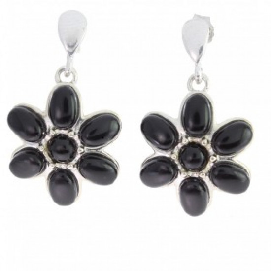 Sterling Silver Black Onyx Earrings E-50-01